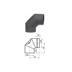 Karl - Koleno 90° pevné s čistícím otvorem - 130 mm - černé